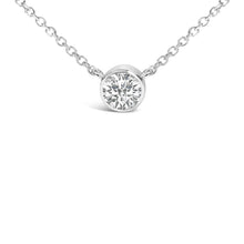 Load image into Gallery viewer, 14K White Gold 1.00 Cttw Bezel Set Round Lab-Grown Diamond Solitaire 18" Pendant Necklace (F-G Color, VS1-VS2 Clarity)