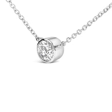 Load image into Gallery viewer, 14K White Gold 1.00 Cttw Bezel Set Round Lab-Grown Diamond Solitaire 18" Pendant Necklace (F-G Color, VS1-VS2 Clarity)