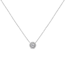 Load image into Gallery viewer, .925 Sterling Silver 1/2 Cttw Round Diamond Halo Circle Pendant 18" Necklace (I-J Color, I2-I3 Clarity)