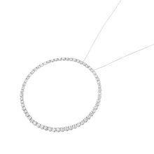 Load image into Gallery viewer, .925 Sterling Silver 5.0 Cttw Prong Set Round-cut Diamond Open Circle Hoop 18" Pendant Necklace (I-J Color, I2-I3 Clarity)