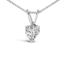 Load image into Gallery viewer, 14K White Gold 1/5 Cttw 3-Prong Set Heart Shaped Solitaire Lab Grown Diamond 18" Pendant Necklace (F-G Color, VS2-SI1 Clarity)