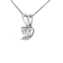 Load image into Gallery viewer, 14K White Gold 1/5 Cttw 3-Prong Set Heart Shaped Solitaire Lab Grown Diamond 18" Pendant Necklace (F-G Color, VS2-SI1 Clarity)