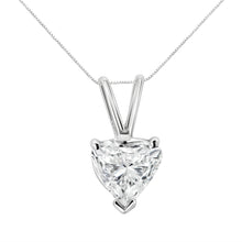 Load image into Gallery viewer, 14K White Gold 3/8 Cttw Heart-Shaped Diamond Classic Solitaire 18" Pendant Necklace (H-I Color, VS2-SI1 Clarity)