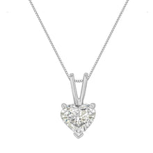 Load image into Gallery viewer, 14K White Gold 3/8 Cttw Heart-Shaped Diamond Classic Solitaire 18" Pendant Necklace (H-I Color, VS2-SI1 Clarity)