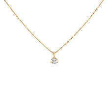 Load image into Gallery viewer, 14K Yellow Gold 3/8 Cttw 3 Prong Martini Set Round Diamond Solitaire Pendant Necklace (G-H Color, SI2-I1 Clarity) - 18" Inches