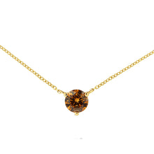 Load image into Gallery viewer, 14K Yellow Gold 1/2 Cttw Martini Set Lab Grown Yellow Diamond Solitaire 18" Pendant Necklace (Yellow Color, VS2-SI1 Clarity)