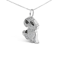 Load image into Gallery viewer, .925 Sterling Silver 1 1/4 Cttw Diamond Shih Tzu Dog Pendant Necklace 18 inch (Black and I-J Color, I2-I3 Clarity)