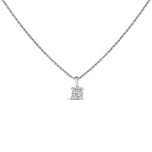 Load image into Gallery viewer, Sterling Silver 1/4 Cttw Princess Cut Diamond 4 Stone Pendant Necklace