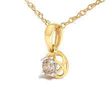 Load image into Gallery viewer, 14K Yellow Gold Plated Silver 1/5 Cttw Diamond Openwork Pendant Necklace