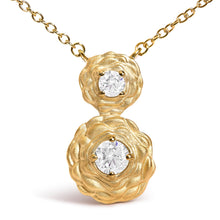 Load image into Gallery viewer, 14K Yellow Gold Plated Sterling Silver 1/2 Cttw Lab Grown Diamond Rose Pendant Necklace