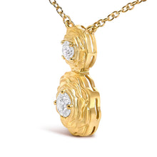 Load image into Gallery viewer, 14K Yellow Gold Plated Sterling Silver 1/2 Cttw Lab Grown Diamond Rose Pendant Necklace