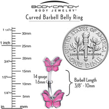 Load image into Gallery viewer, Simply Butterfly Pink Double Mount Belly Ring