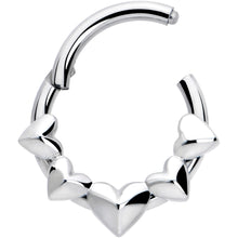 Load image into Gallery viewer, 16G 5/16 3D Hearts Hinged Segment Ring