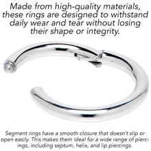 Load image into Gallery viewer, 10G 1/2 316L Surgical Steel Precision Hinged Segment Hoop
