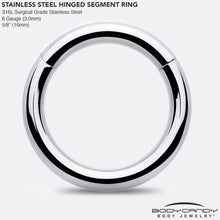 Load image into Gallery viewer, 8G 5/8 316L Surgical Steel Precision Hinged Segment Hoop