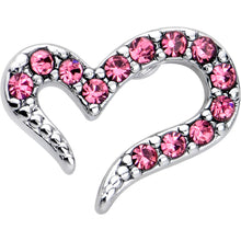 Load image into Gallery viewer, 20G 7mm Pink Gem Stylized Heart L Shape Nose Ring