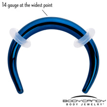 Load image into Gallery viewer, 14G 5/16 Blue Pincher Crescent Taper
