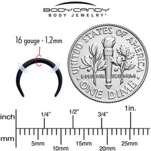 Load image into Gallery viewer, 16G 5/16 Black Pincher Crescent Taper
