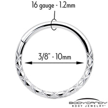 Load image into Gallery viewer, 16G 3/8 Implant Grade Titanium Snakeskin Style Hinged Segment Ring