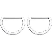 Load image into Gallery viewer, 14G 13mm Implant Grade Titanium D Shaped Nipple Clicker Set