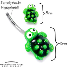 Load image into Gallery viewer, Texture Turtles Double Mount Belly Ring