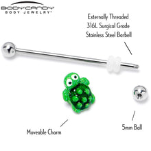 Load image into Gallery viewer, 14G Texture Turtle Industrial Barbell 38mm