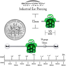Load image into Gallery viewer, 14G Texture Turtle Industrial Barbell 38mm