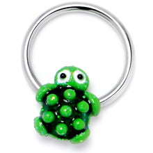 Load image into Gallery viewer, 16G 3/8 Texture Turtle BCR Captive Ring
