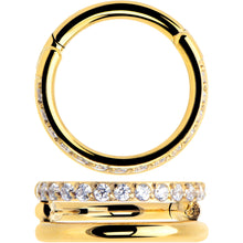 Load image into Gallery viewer, Titanium Double Hoop Hinged Segment Ring Micro Gem -16G 5/16