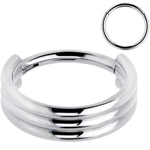 Load image into Gallery viewer, 16G 3/8 Implant Grade Titanium Triple Stacked Hinged Segment Ring