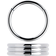 Load image into Gallery viewer, 16G 3/8 Implant Grade Titanium Triple Stacked Hinged Segment Ring