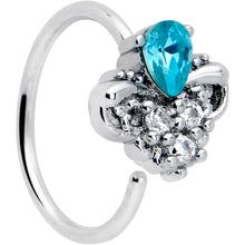 Load image into Gallery viewer, 20G 5/16 Blue Gem Style Simplicity Nose Hoop