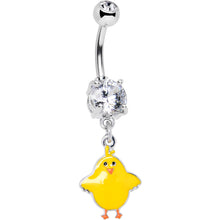 Load image into Gallery viewer, Clear Gem Sweet Yellow Baby Chick Dangle Belly Ring