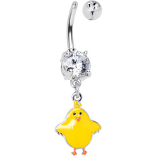 Load image into Gallery viewer, Clear Gem Sweet Yellow Baby Chick Dangle Belly Ring