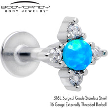 Load image into Gallery viewer, 16G 1/4 Blue Synthetic Opal Rhombus Star Flatback Stud