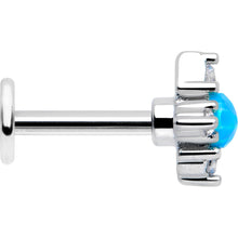 Load image into Gallery viewer, 16G 1/4 Blue Synthetic Opal Rhombus Star Flatback Stud