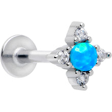 Load image into Gallery viewer, 16G 5/16 Blue Synthetic Opal Rhombus Star Flatback Stud
