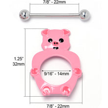 Load image into Gallery viewer, 14G 9/16 Happy Pink Pigs Nipple Shield Set