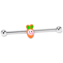Load image into Gallery viewer, 14G Surprise Carrot Easter Bunny Industrial Barbell 38mm