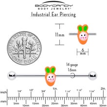 Load image into Gallery viewer, 14G Surprise Carrot Easter Bunny Industrial Barbell 38mm