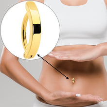 Load image into Gallery viewer, Gold Tone Smooth Simple Style Hinged Hoop Belly