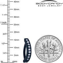 Load image into Gallery viewer, Clear CZ Gem Black Forward Facing Hinged Belly Hoop