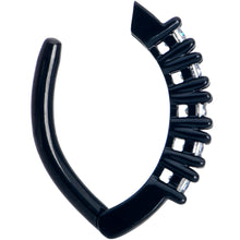 Load image into Gallery viewer, Clear CZ Gem Black Quintet Forward Facing Hinged Belly Hoop