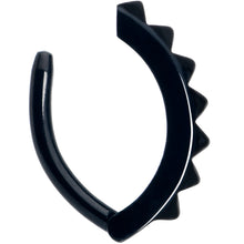 Load image into Gallery viewer, Black Three Dimensional Textured Forward Facing Hinged Hoop Belly Ring