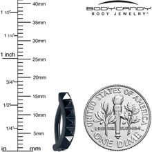Load image into Gallery viewer, Black Three Dimensional Textured Forward Facing Hinged Hoop Belly Ring