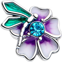Load image into Gallery viewer, 16G 5/16 Blue Gem Faerie Flower Purple Labret Monroe Tragus