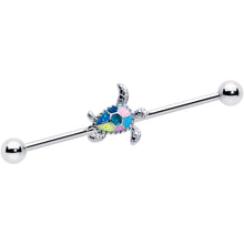 Load image into Gallery viewer, 14G Glitter Turtle Industrial Barbell 38mm