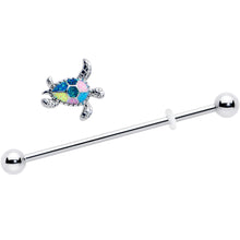 Load image into Gallery viewer, 14G Glitter Turtle Industrial Barbell 38mm