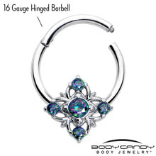 Load image into Gallery viewer, 16G 3/8 Vitrail CZ Gem Beauty Cross Hinged Segment Ring