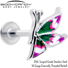 Load image into Gallery viewer, 16G 5/16 Profile Butterfly Labret Monroe Tragus